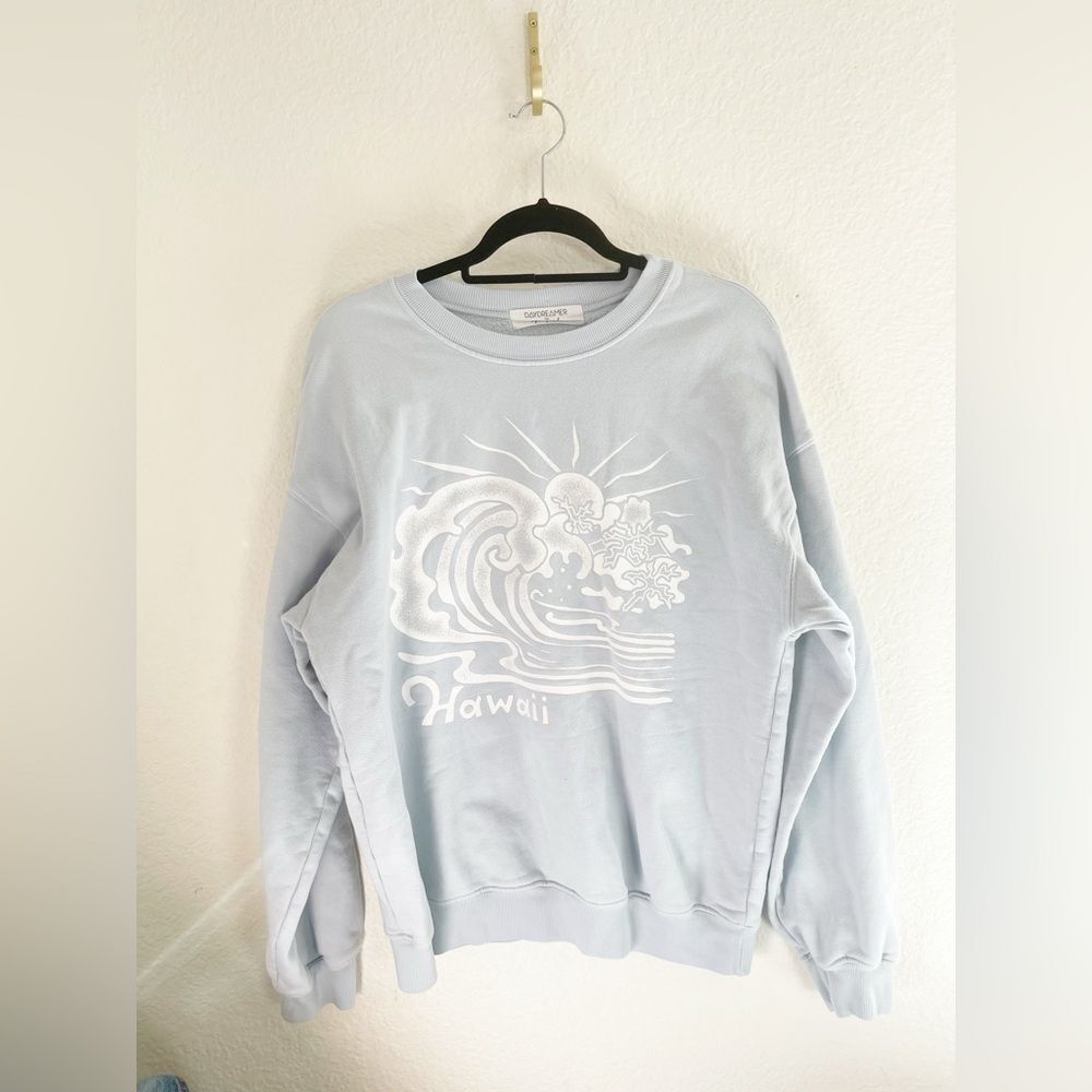 Free People Daydreamer HAWAII SURF oversized boyfriend sweatshirt in pastel blue - Picture 6 of 7